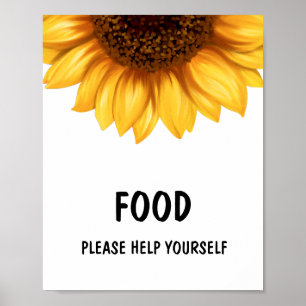Fall Sunflower Baby Shower Favours Sign Poster