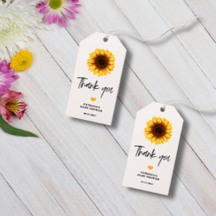 Fall Sunflower Baby Shower Gift Tags