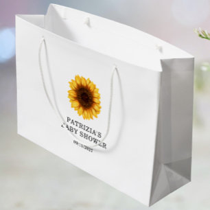 Fall Sunflower Baby Shower Large Gift Bag
