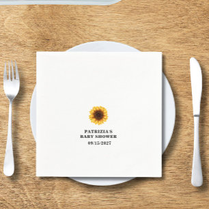 Fall Sunflower Baby Shower Napkin