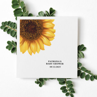 Fall Sunflower Baby Shower Napkin
