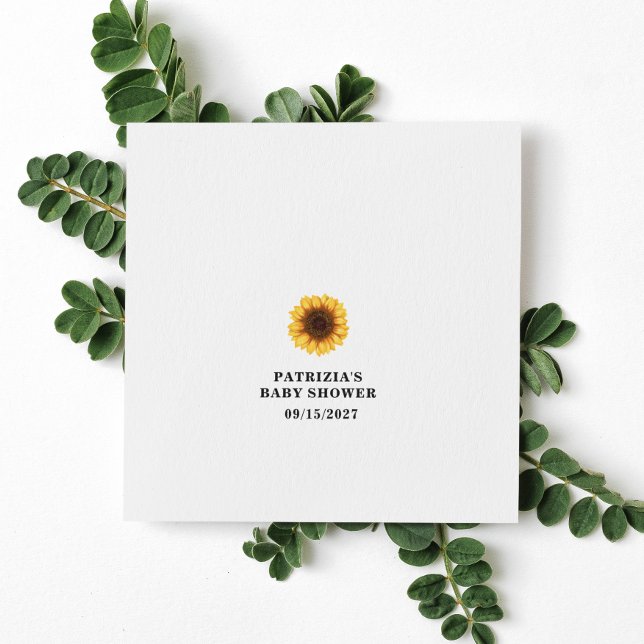 Fall Sunflower Baby Shower Napkin (Creator Uploaded)