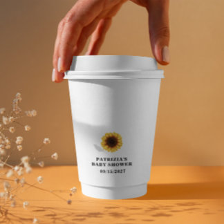 Fall Sunflower Baby Shower Paper Cups