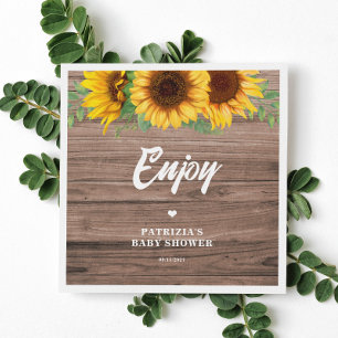 Fall Sunflower   Baby Shower Paper Napkin
