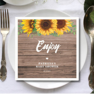 Fall Sunflower   Baby Shower Paper Napkin