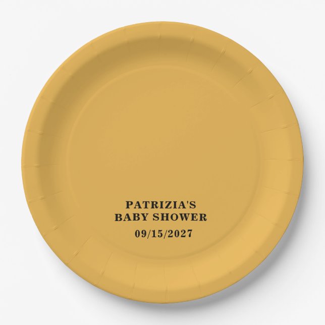 Fall Sunflower Baby Shower Paper Plate (Front)