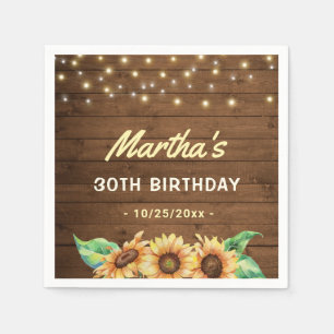 Fall Sunflower Birthday Party Autumn Rustic Table Napkin