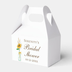 Fall Sunflower Boho County Floral Bridal Shower Favor Box