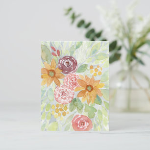 Fall Sunflower Bouquet Postcard