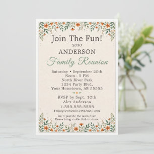 Fall Sunflower Family Reunion Gathering Join Fun Invitation