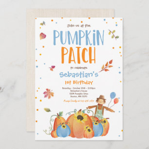Fall Sunflower Pumpkin Birthday Pumpkin Patch Invitation