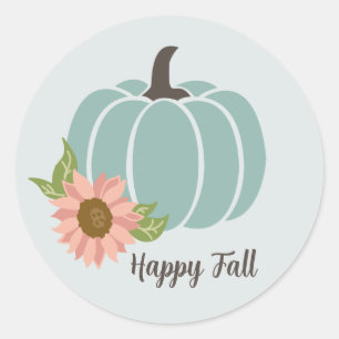  Fall Sunflower Pumpkin Season Modern  Classic Round Sticker