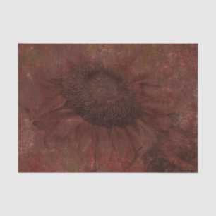 Fall Sunflower Vintage Dark Rust Grunge Texture Tissue Paper