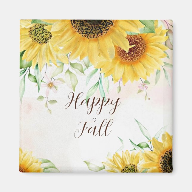 Fall sunflowers with customizable text  magnet (Front)
