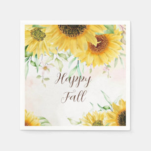 Fall sunflowers with customizable text napkin