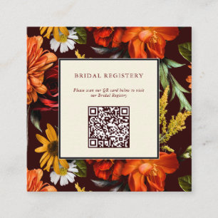 Fall Sunset Dark Moody Romantic Bridal Shower  Enclosure Card