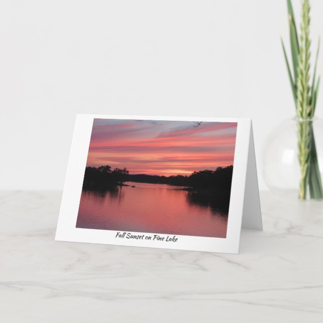 Fall Sunset on Pine Lake Card (Front)
