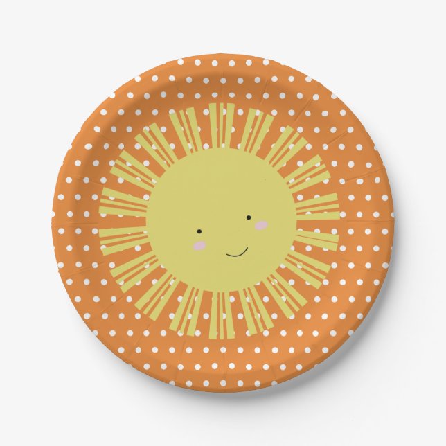 Fall Sunshine Autumn Birthday Party Paper Plate (Front)