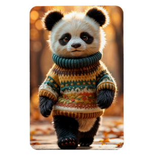 Fall Sweater Panda Magnet