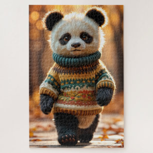 Fall Sweater Panda Puzzle