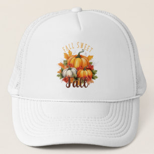 Fall Sweet Fall – Autumn Pumpkins & Leaves Trucker Hat