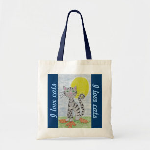 Fall Tabby Cat small tote bag