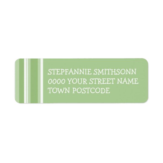 Fall Tango Stripes green Return Address Label