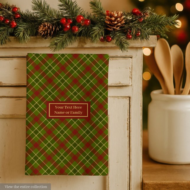 Fall Tartan Hand Towel Personalized Chequered (Fall Tartan Hand Towel Personalized Checkered Accent)