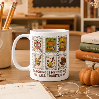 Fall Teacher Gift Retro Autumn Classroom Aesthetic Coffee Mug