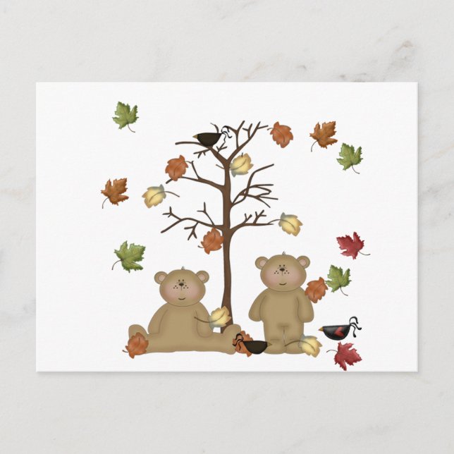 Fall Teddies Postcard (Front)