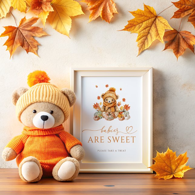 Fall Teddy Bear Babies are Sweet Take a Treat  Poster (Creator Uploaded)