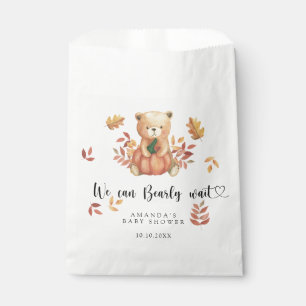 Fall teddy bear Baby Shower Favour Bag