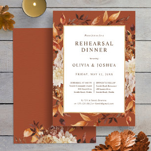 Fall Terracott Wedding Rehearsal Dinner Invitation