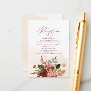 Fall Terracotta and Burgundy Reception Enclosure Card