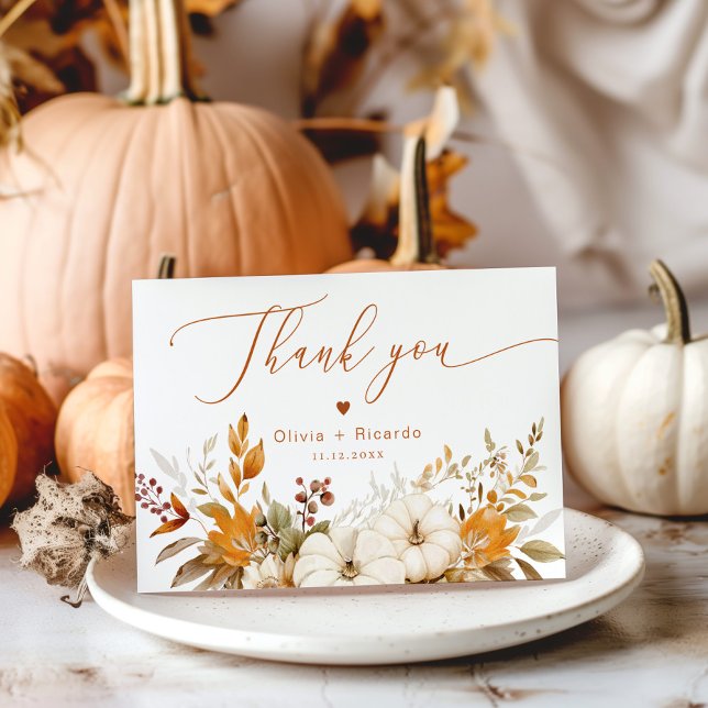 Fall Terracotta Autumn Wedding thank you Card (Creator Uploaded)
