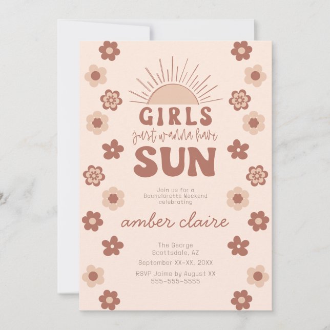 Fall Terracotta Bachelorette Party Scottsdale  Invitation (Front)