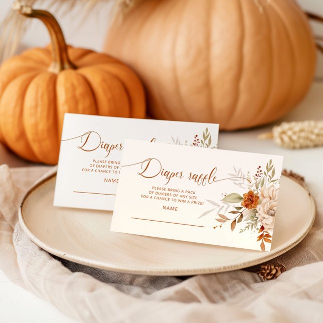 Fall terracotta Diaper raffle ticket Enclosure Card (Creator Uploaded)