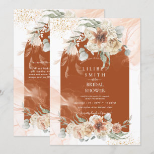 Fall Terracotta Floral Pampas Grass BRIDAL SHOWER