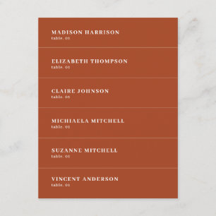 Fall Terracotta Mariage Place Nom Carte do-it-your