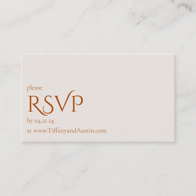 Fall Terracotta Modern Wedding RSVP Card (Front)