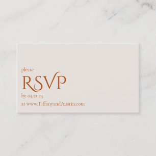 Fall Terracotta Modern Wedding RSVP Card