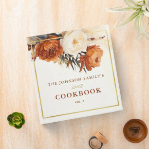 Fall Terracotta Pampas Boho Family Cookbook Recipe Binder