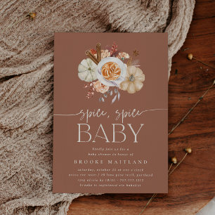 Fall Terracotta Pumpkin "Spice Spice Baby" Shower Invitation