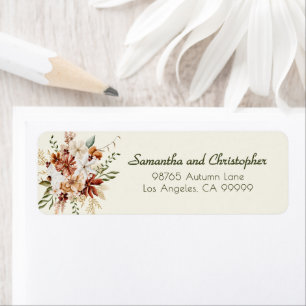 Fall Terracotta Watercolor Floral Custom Address
