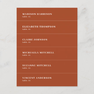 Fall Terracotta Wedding Place Name Card DIY