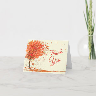 Fall Thank You Card, Fall Tree Bridal Shower Card