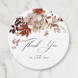 Fall Thank You Card Favour Tags