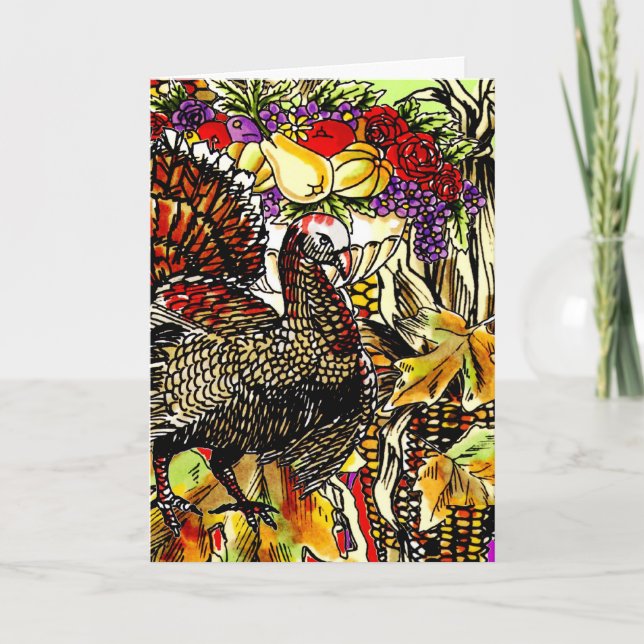 Fall Thanksgiving Autumn Festive Gift Turkey Invitation (Front)