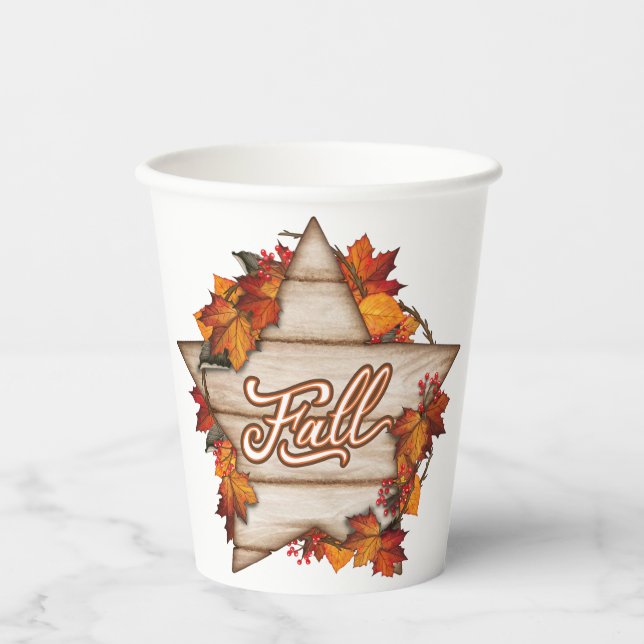 Fall Thanksgiving Autumn Harvest Pumpkin Spice Fun Paper Cups (Front)