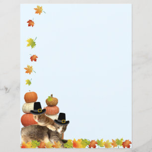 Fall / Thanksgiving Cat Stationary